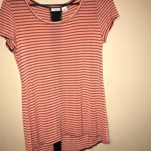 Striped top with lace down the back